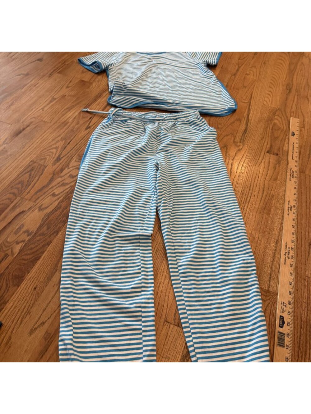 Fysumeoa Cotton Pajama Set Lounge Comfly Sleepwear with Pockets Small Lake Blue